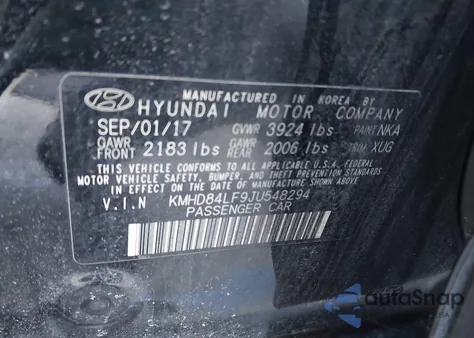 2018 Hyundai Elantra Value Edition z USA, uszkodzony, nr VIN KMHD84LF9JU548294